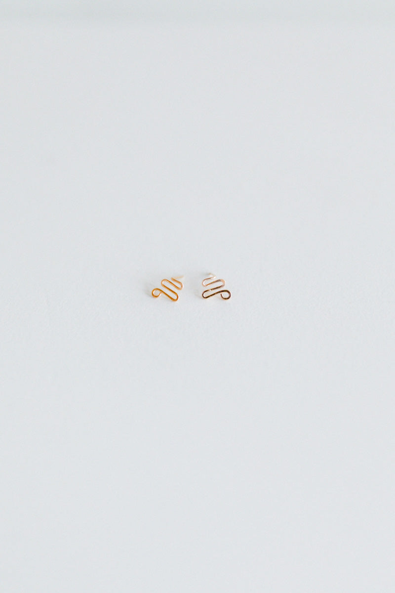 WAVE STUDS IN 14K GOLD