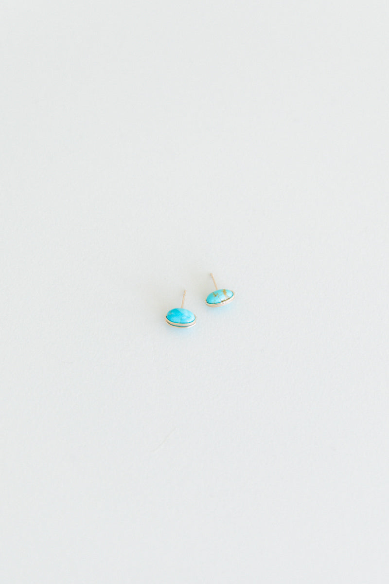 TURQUOISE WRAPPED STUD EARRINGS