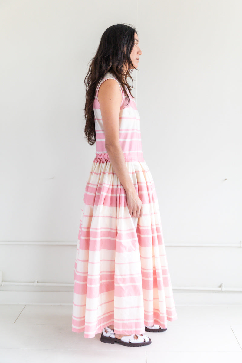UTE DRESS IN CANDY PINK STRIPE