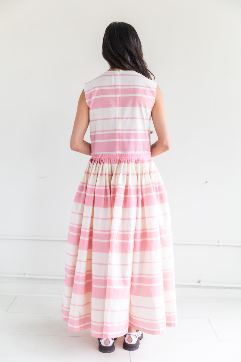 UTE DRESS IN CANDY PINK STRIPE