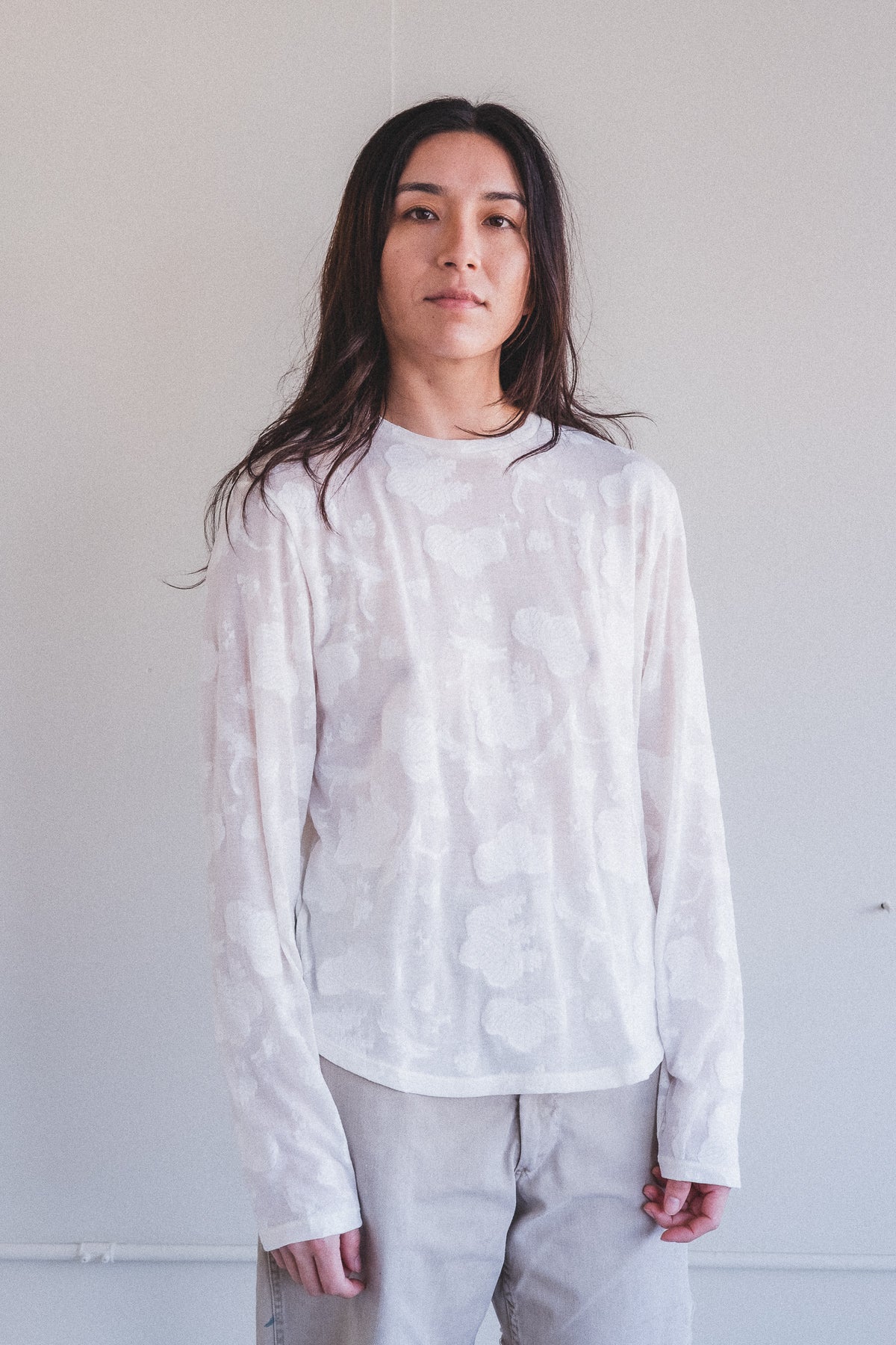 ESSENTIAL LONG TEE IN JAPANESE LACE JERSEY