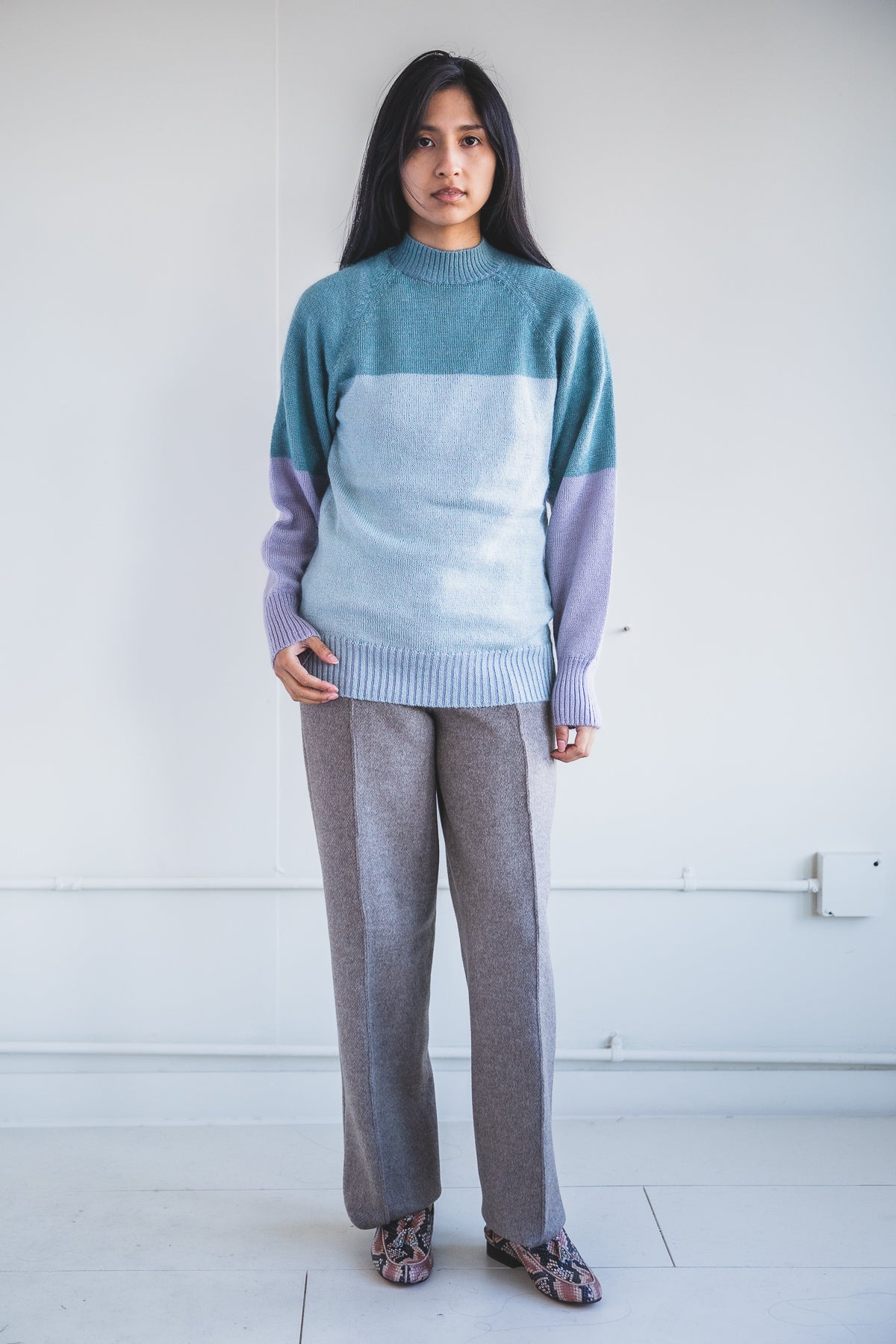 KHAM COLOR SWEATER IN FEATHERY SILK AND MOHAIR