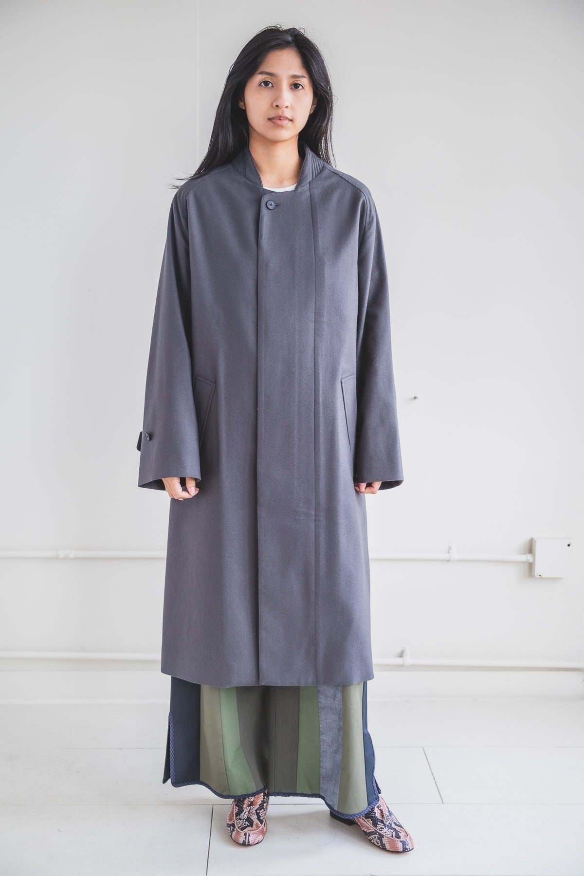 TEMPLE TRENCH COAT IN LIGHT FELTED WOOL