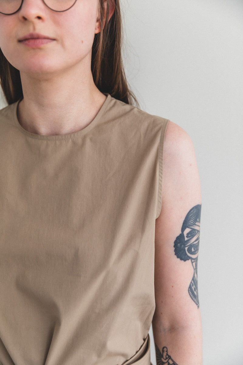 HAYDEE JUMPSUIT IN OYSTER POWDER COTTON