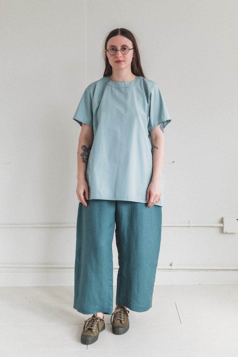 KERALA OVERSIZED WOVEN TEE IN GLACIER