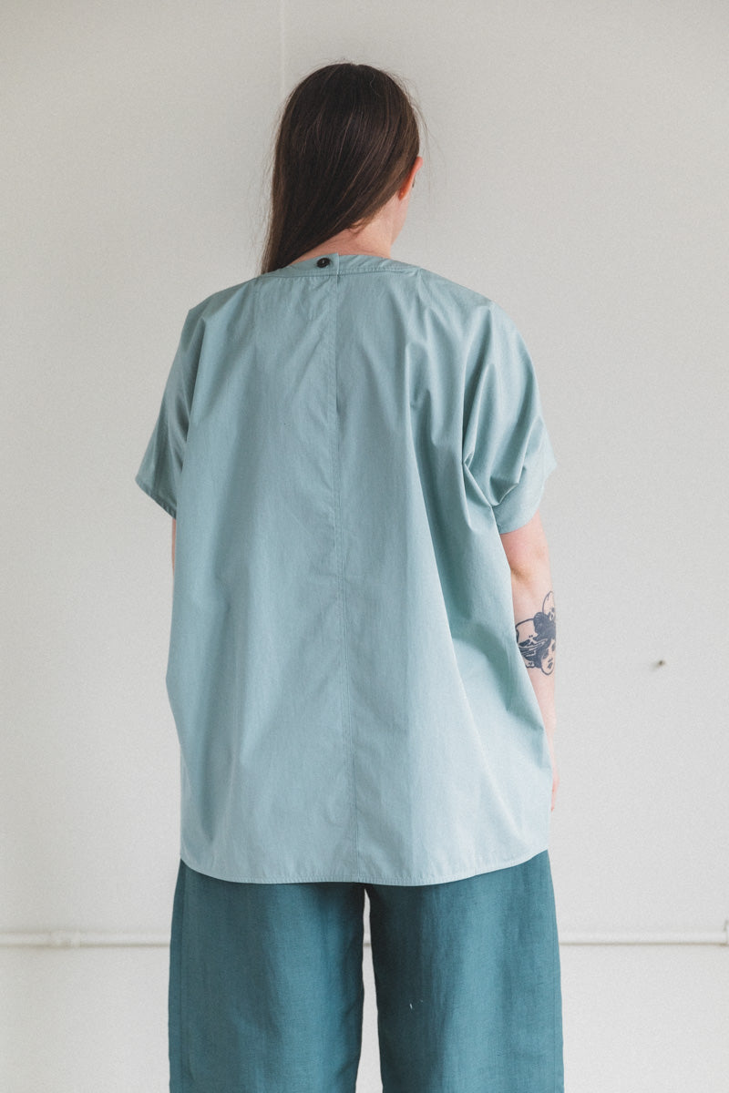 KERALA OVERSIZED WOVEN TEE IN GLACIER