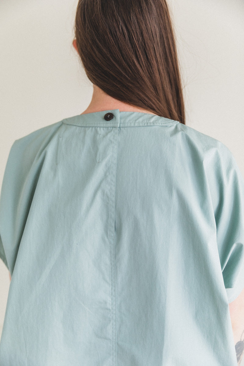 KERALA OVERSIZED WOVEN TEE IN GLACIER