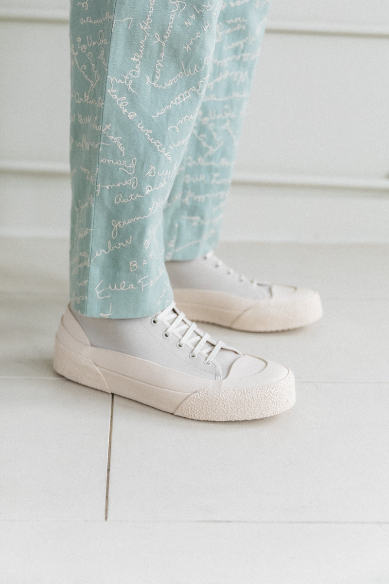 NUMBERS MEN'S SNEAKER IN DOVE RUBBERIZED CANVAS