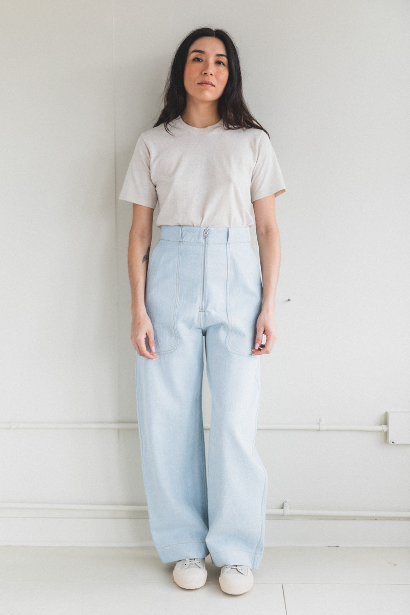 MEYER PANTS IN ICE BLUE BLEACHED DENIM
