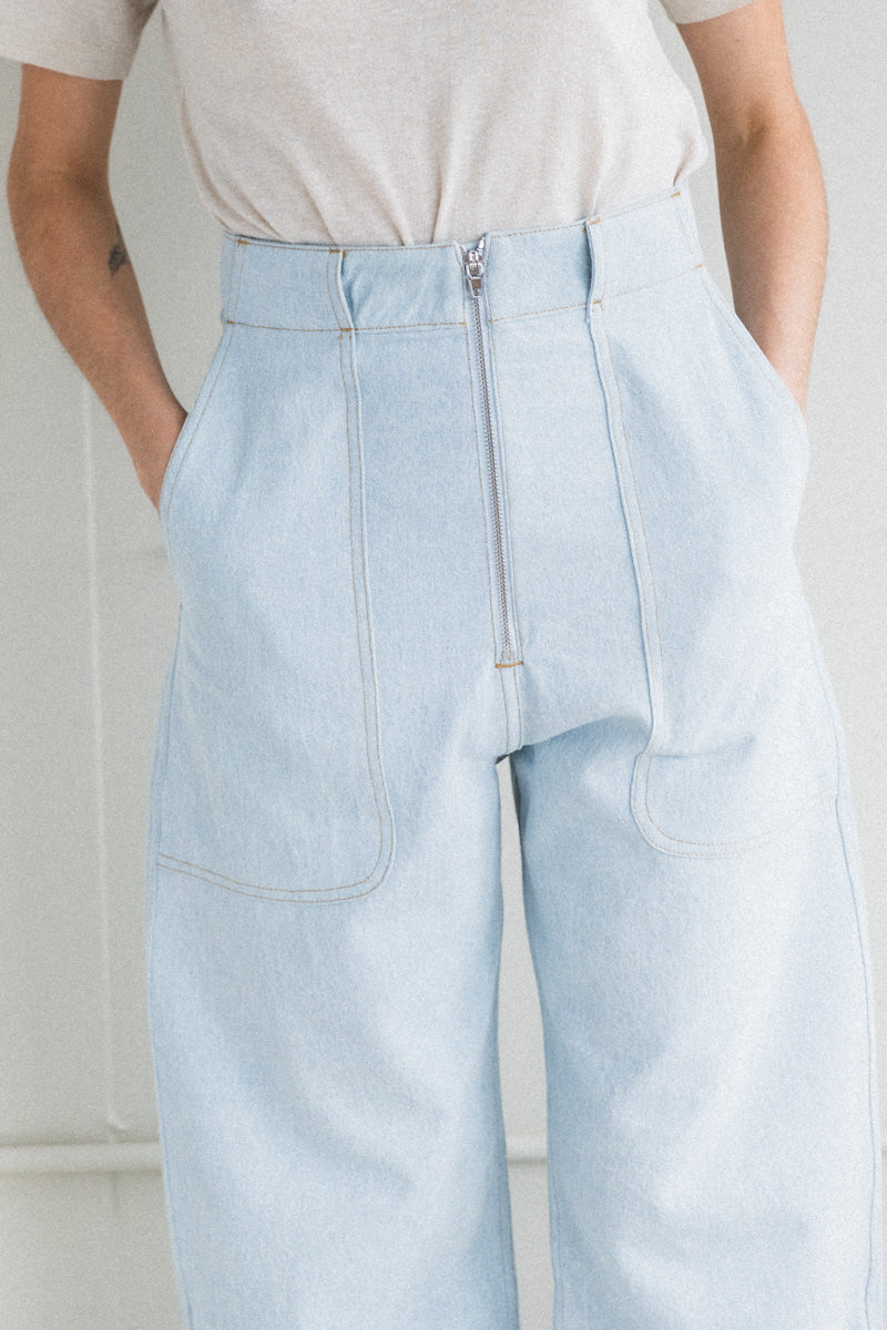MEYER PANTS IN ICE BLUE BLEACHED DENIM