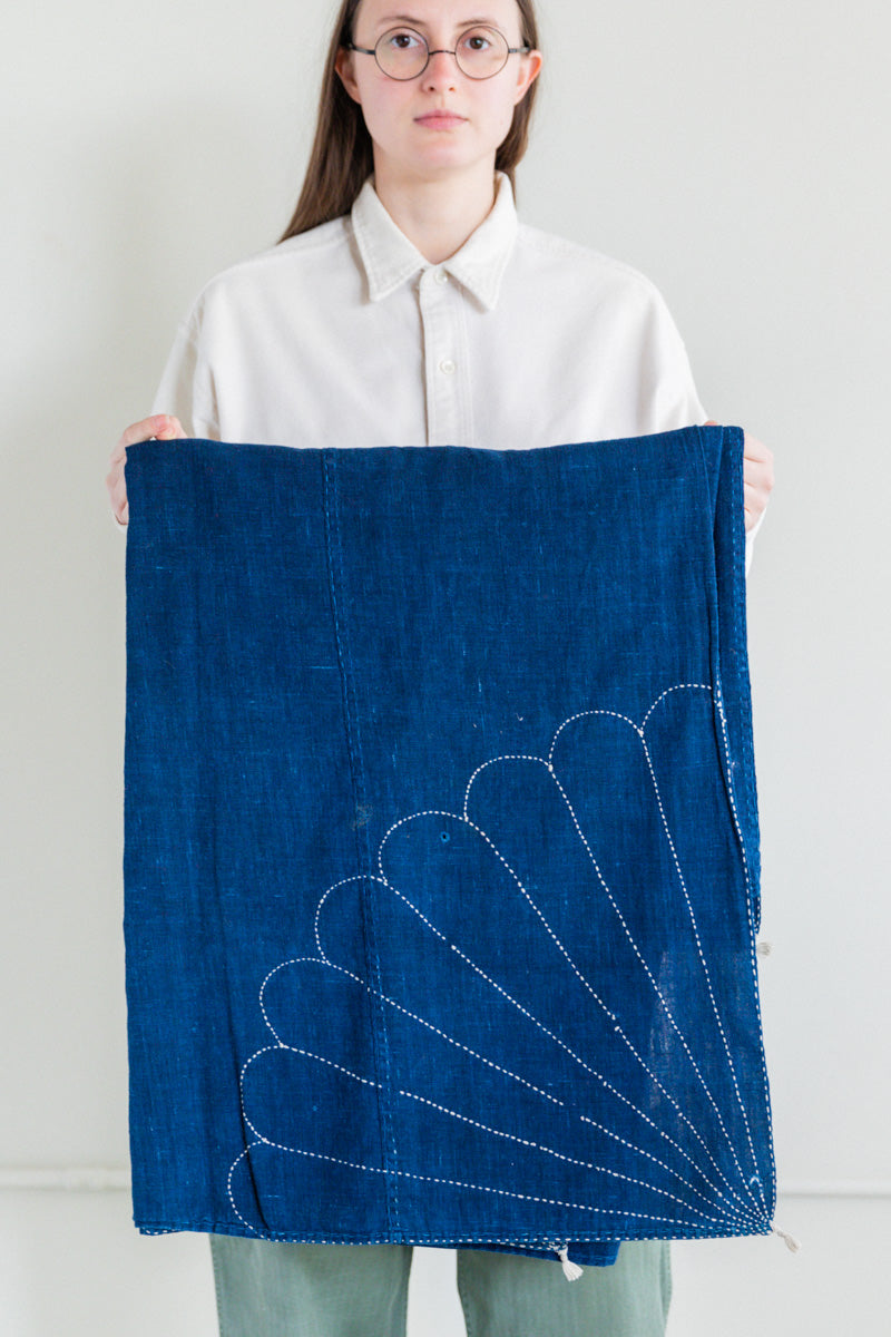 ANTIQUE JAPANESE SHIBORI INDIGO COVERLET