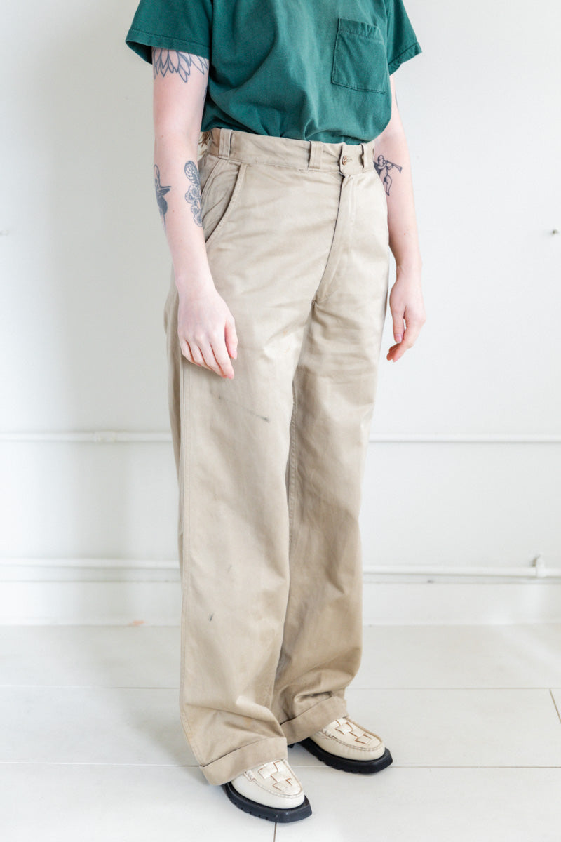 VINTAGE 1940'S MILITARY OFFICER KHAKI PANTS