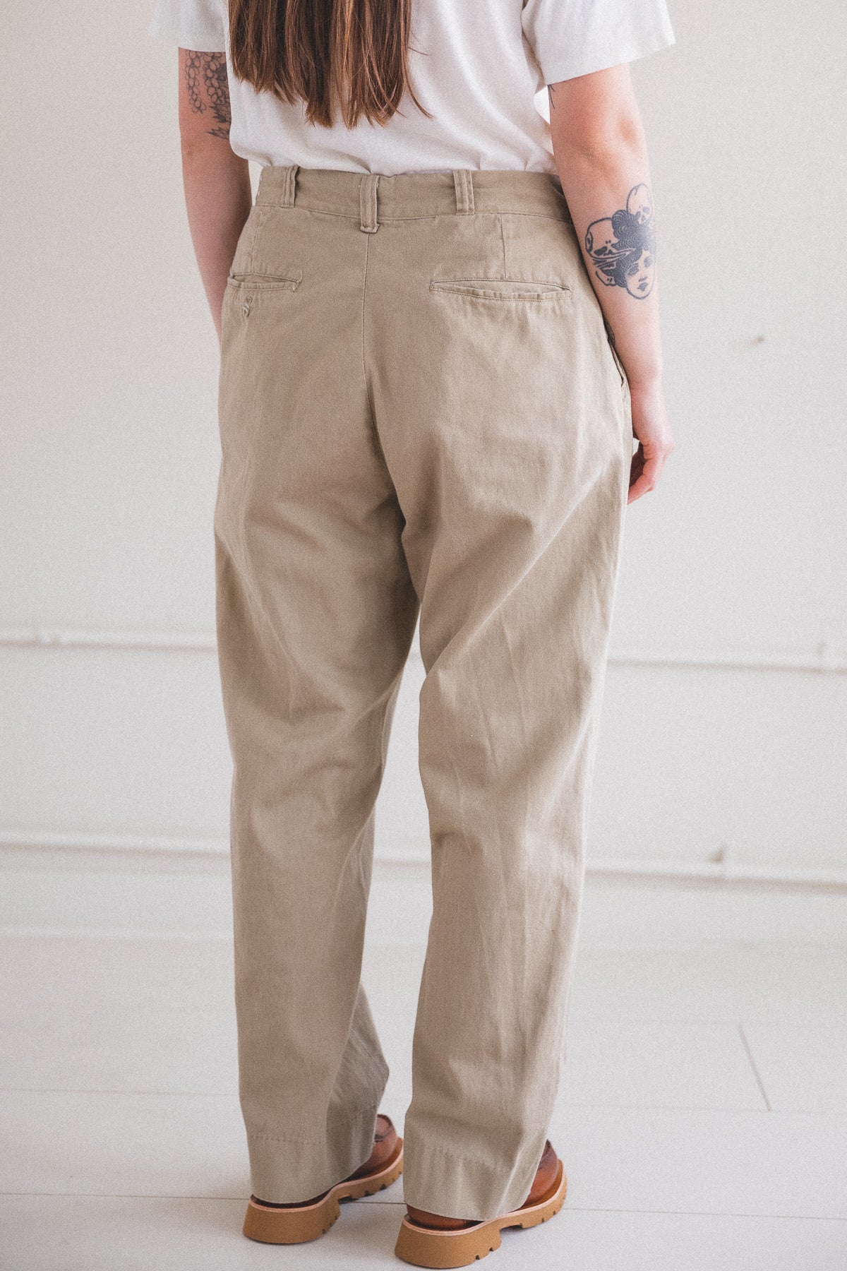 パンツ 60s PowerHouse VINTAGE workpants W34 L28 Vintage Denim 1960s Swiss Work Pants / Chore Trousers - Salt