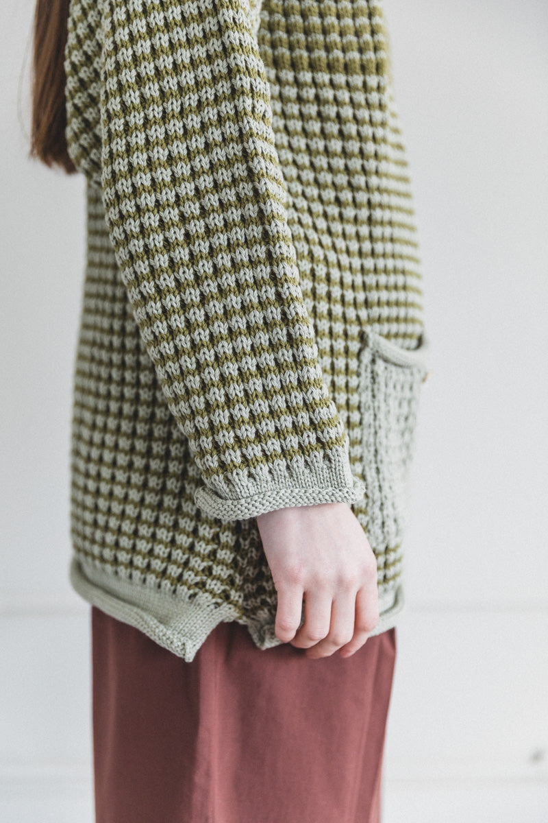 BUBBLY FISHERMAN SWEATER IN LIGHT GREEN